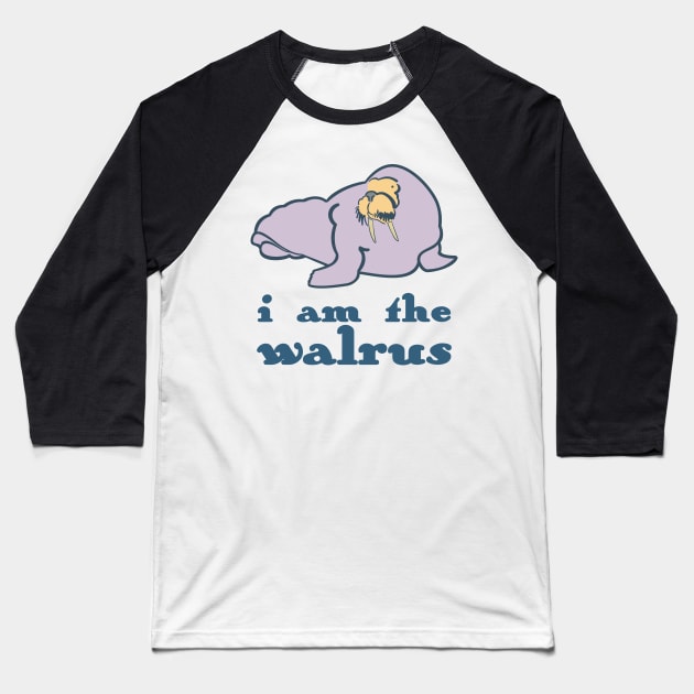 I Am The Walrus Baseball T-Shirt by evisionarts